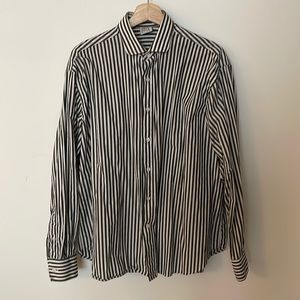 Baserange Gray & White Striped Button Down